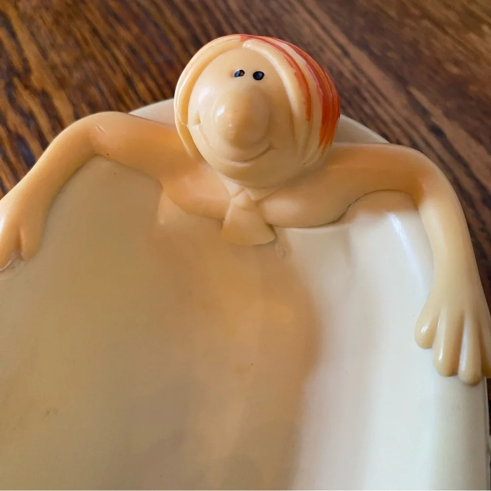 Fitz & Floyd Man in Bathtub Soap Dish Vintage MCM Mid Century Bath Accessory